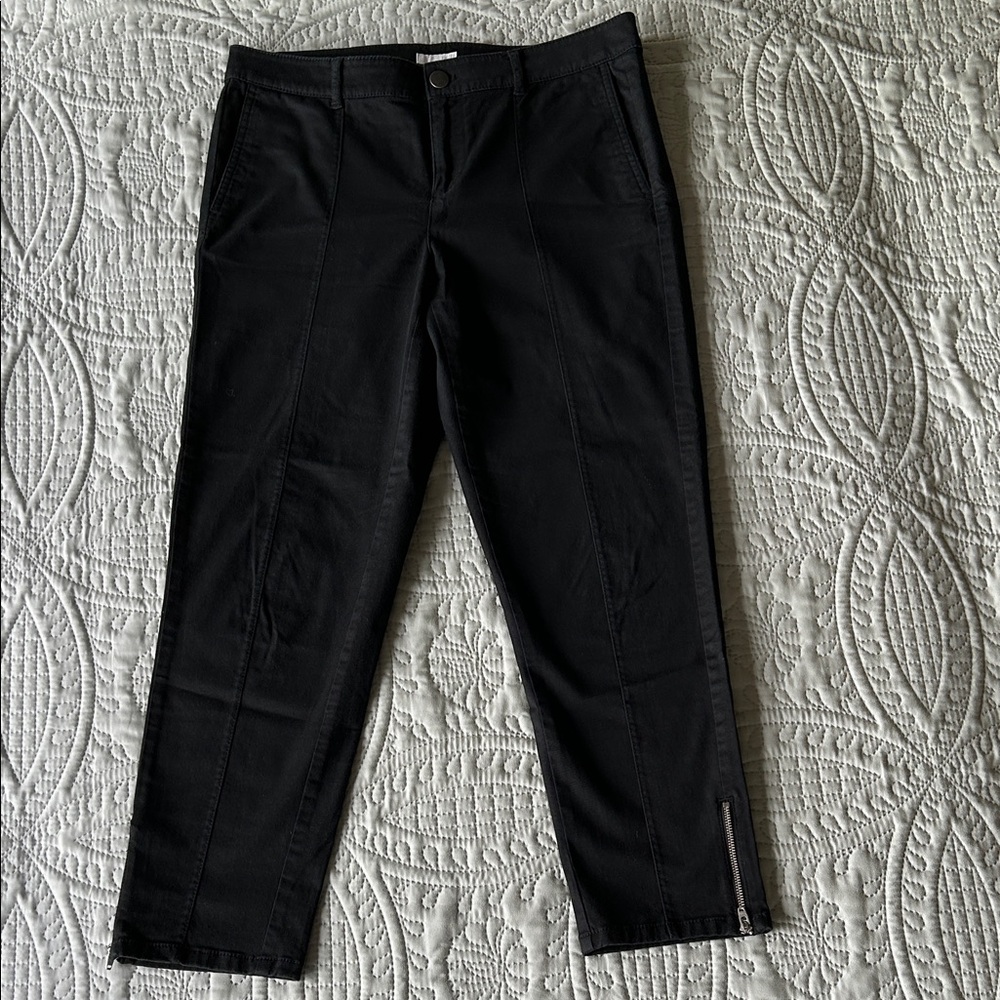 J. Jill Black Ankle Crop Pants, Black, 10